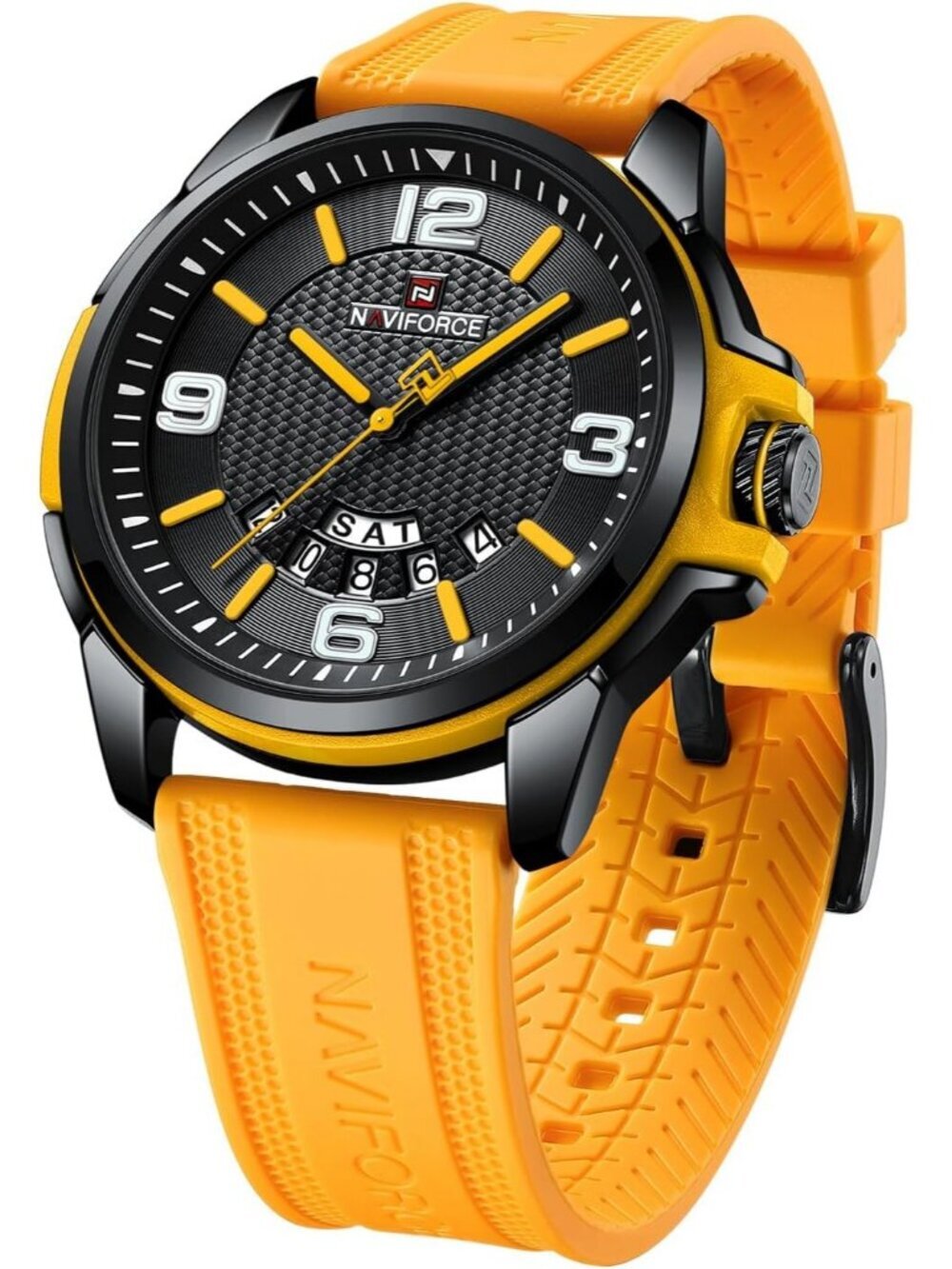 Unisex Yellow Analog Quartz Silicone Strap Sport Military Waterproof Wrist Watch